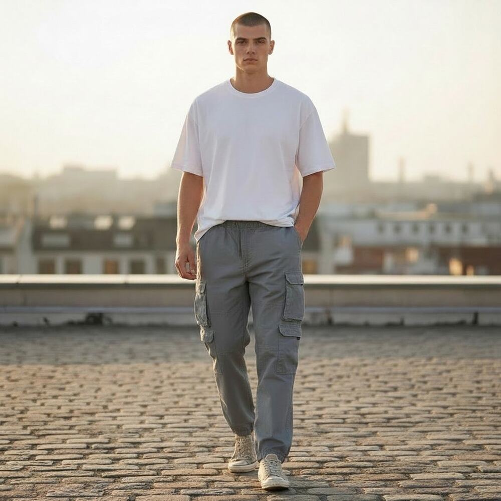 EDGAR + ASH Men’s XL Gray Double Cargo Pant